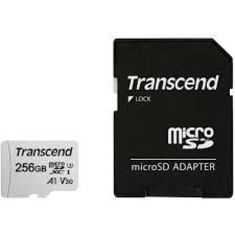 Transcend Cita datorprece Transcend  MEMORY MICRO SDXC 256GB W/ADAP/C10 TS256GUSD300S-A