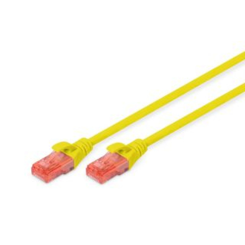 Digitus Parveidotājs Digitus  CAT 6 U-UTP Patch cord, PVC AWG 26/7, Modular RJ45 (8/8) plug, 2 m, Yellow