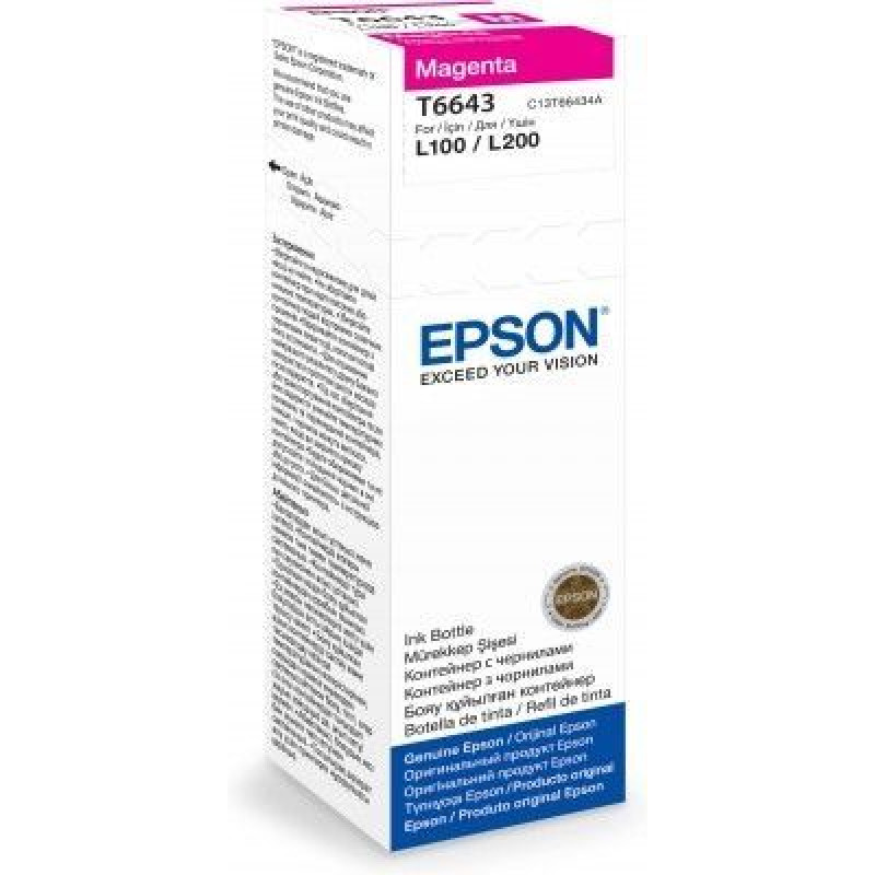 Epson Aksesuāri un izejmateriāli EPSON  T6643 Ink bottle 70ml Ink Cartridge, Magenta