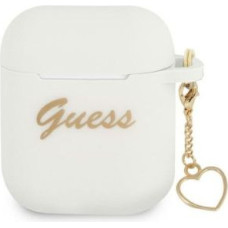 Guess Maciņš austiņām Guess - AirPods 1/2 Silicone Charm Heart Collection White