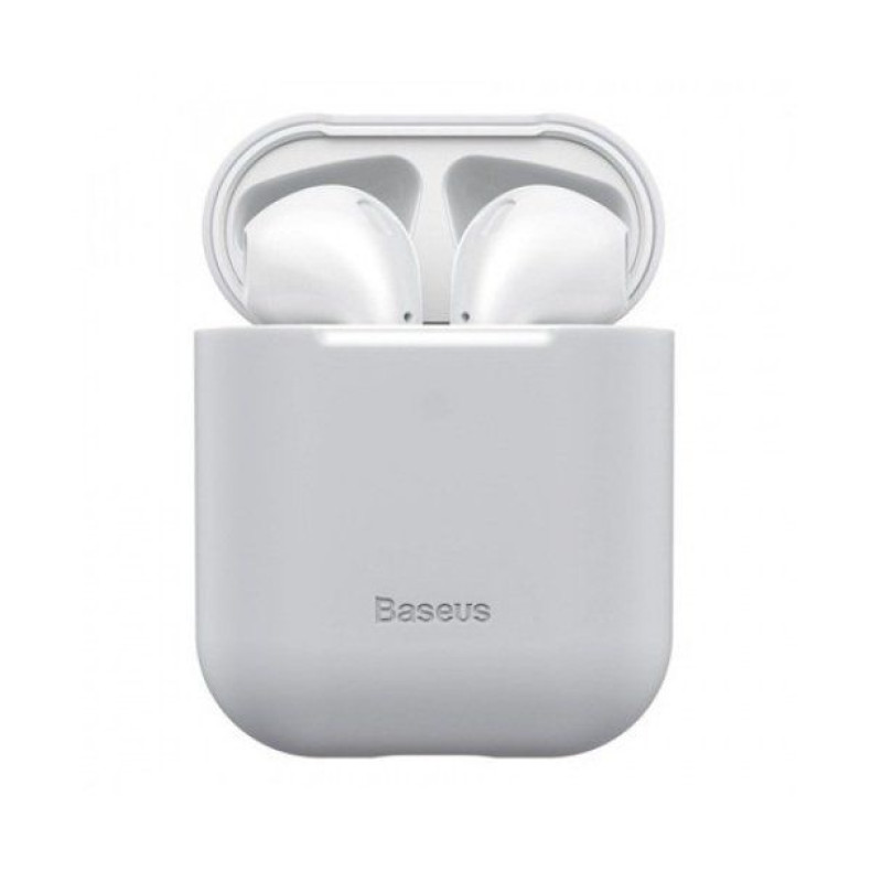 Baseus Maciņš austiņām Baseus Apple Silica Series Ultra-Thin Silicone Protector Case for AirPods 1/2 Grey