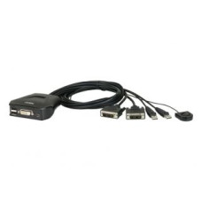 Aten Serveru  - Citi piederumi Aten  2-Port USB DVI Cable KVM Switch with Remote Port Selector