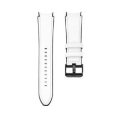 Connect Siksniņa Connect  20mm Silicone Patch Leather Watch Strap (130mm M/L) White