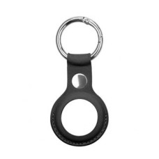 Ilike Smart tag aksesuārs iLike  AirTag PU Leather Key Ring Keychain Case Black