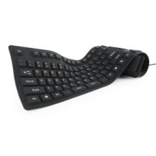 Gembird Datora tastatūra Gembird  KEYBOARD FLEXIBLE USB ENG/BLACK KB-109F-B