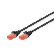 Digitus Parveidotājs Digitus  CAT 6 U-UTP Patch cord, PVC AWG 26/7, Modular RJ45 (8/8) plug, 2 m, Black