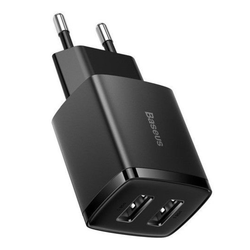 Baseus Adapteris Baseus  Compact charger 2x USB 10.5W Black