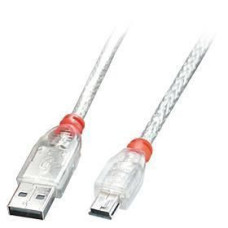 Lindy Kabelis LINDY  CABLE USB2 A TO MINI-B 0.5M/TRANSPARENT 41781