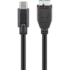 Goobay Kabelis Goobay  67995 USB-C to micro-B 3.0 cable  Round cable, SuperSpeed data transfer - The USB-C cable supports data transfer rates up to 5 Gbps - 10 times faster than USB 2.0; Quick charge function - USB-C charging cable for super-fast synchron