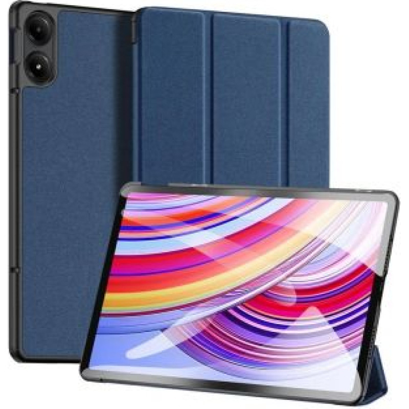 Dux Ducis Maciņš grāmata Dux Ducis Xiaomi Redmi Pad Pro (4G/5G)/Poco Pad (4G/5G) 12.1-PC Domo Series Tri-fold Stand PU Leather Tablet Cover Blue