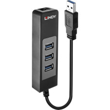 Lindy Parveidotājs LINDY  I/O HUB USB3&LAN ADAPTER/43176