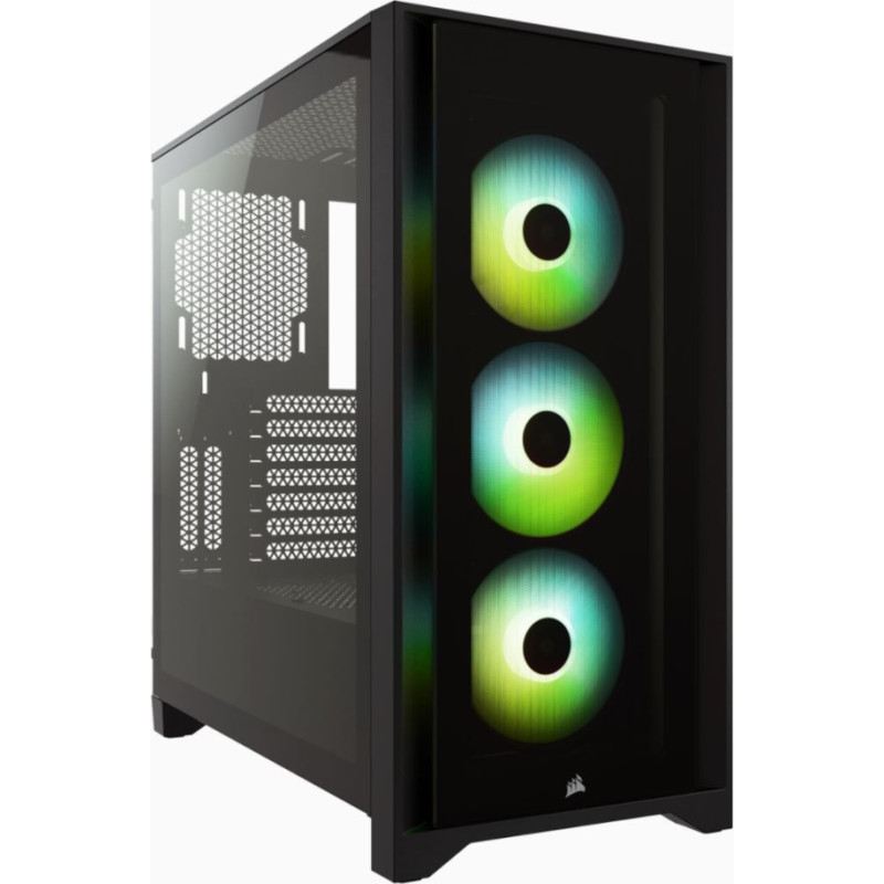 Corsair Datoru korpusi Corsair  Tempered Glass Mid-Tower ATX Case iCUE 4000X RGB Side window,  Mid-Tower, Black, Power supply included No, Steel, Tempered Glass, Plastic