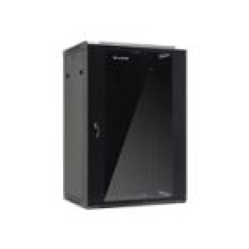 Netrack Datoru piederumi Netrack  NETRACK 019-180-66-022 Netrack wall/hanging cabinet 19,18U/600 mm,glass door,black,remov. side pan.