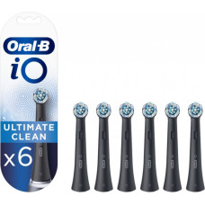 Oral-B Zobu birste Oral-B  Toothbrush replacement iO Ultimate Clean Heads, For adults, Number of brush heads included 6, Black