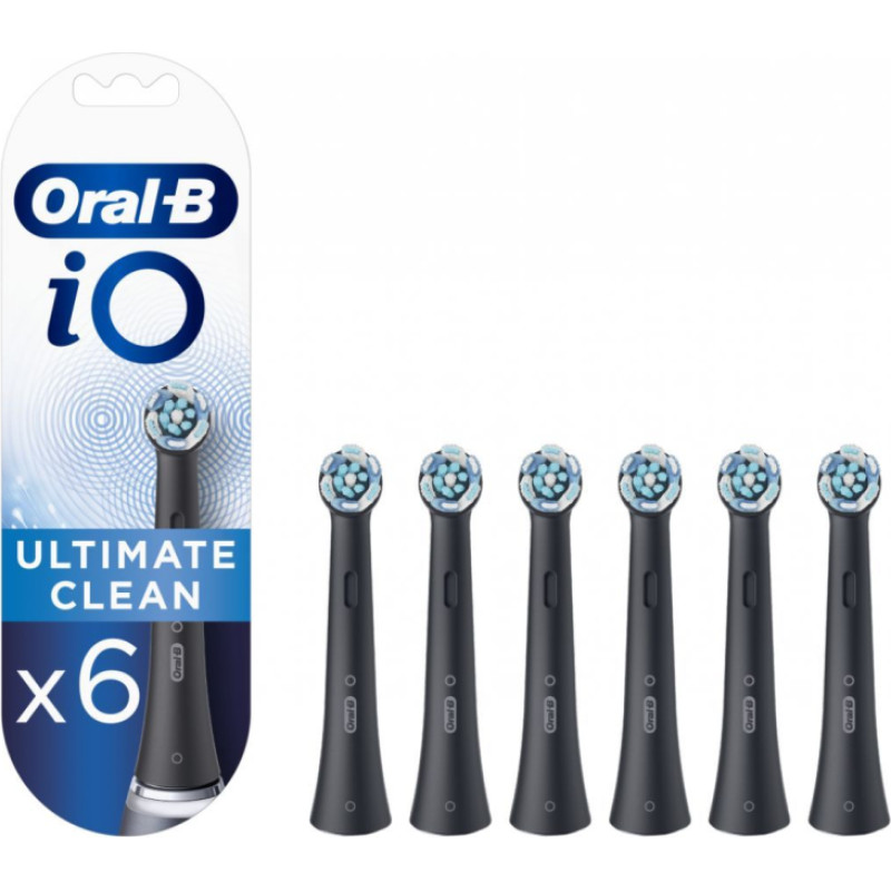 Oral-B Zobu birste Oral-B  Toothbrush replacement iO Ultimate Clean Heads, For adults, Number of brush heads included 6, Black