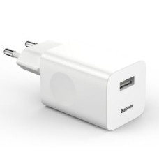 Baseus Adapteris Baseus  Wall charger QC 3.0 1x USB 3A 24W White