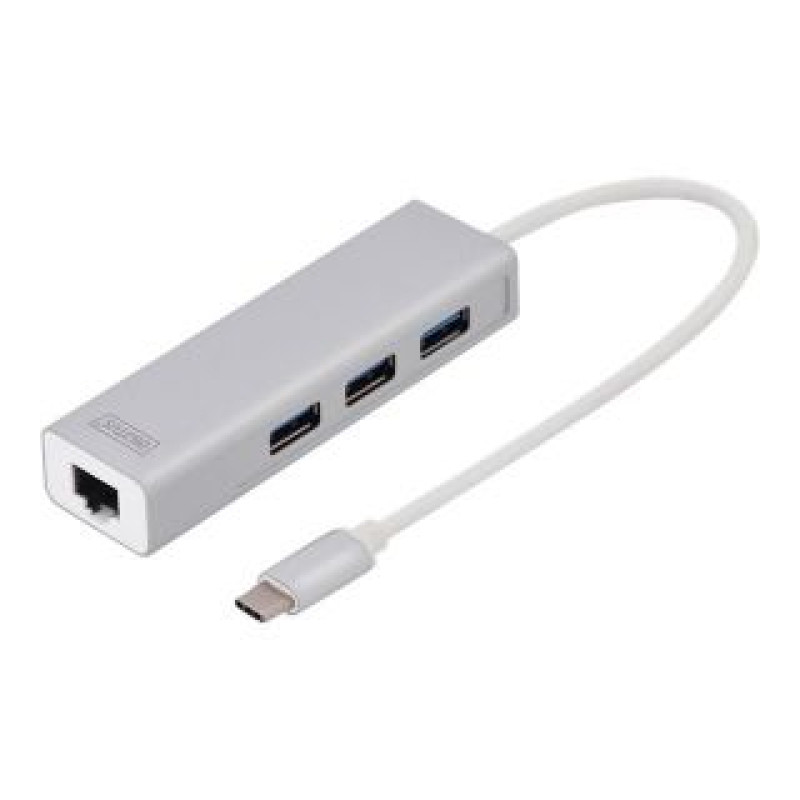 Digitus Cita datorprece Digitus  USB Type-C 3-Port Hub + Gigabit Ethernet