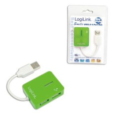 Logilink Rūteris Logilink  USB 2.0 Hub 4-Port, Smile, Green