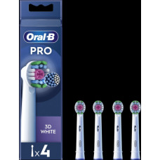 Oral-B Zobu birste Oral-B  | Replaceable toothbrush heads | EB18-4 3D White Pro | Heads | For adults | Number of brush heads included 4 | White