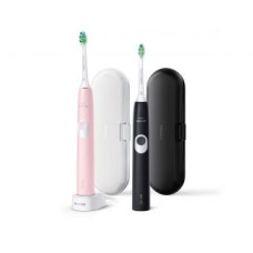 Philips Zobu birste Philips  HX6800/35 ProtectiveClean 4300 Sonic Electric toothbrush, 2 pcs, Black/Pastel Pink