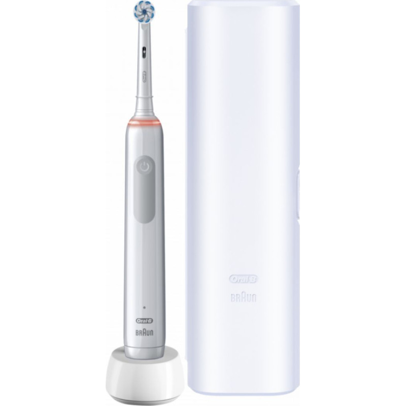 Oral-B Zobu birste Oral-B  Electric Toothbrush Pro3 3500 Sensitive Clean Rechargeable, For adults, Number of brush heads included 1, White, Number of teeth brushing modes 3