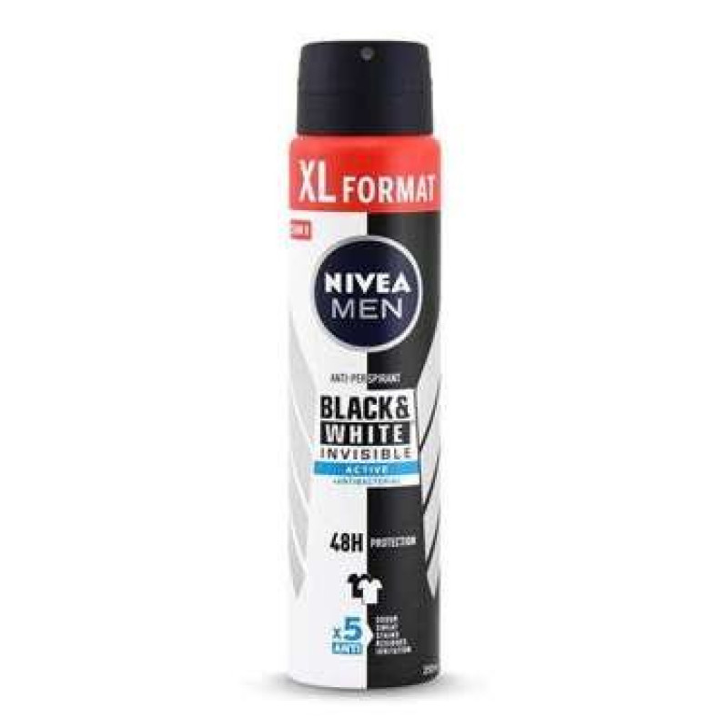 Nivea Invisible B&W Active dezodorants vīriešiem 250ml