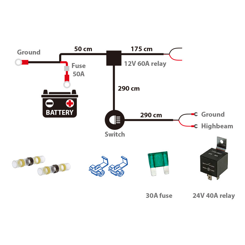 Optibeam papildlukturu vadu komplekts 1605-WK069