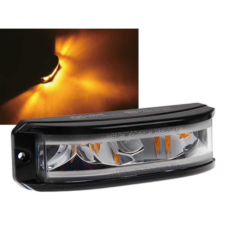 Axixtech LED horizontal signal lighthead, dzeltena 128x38x35mm