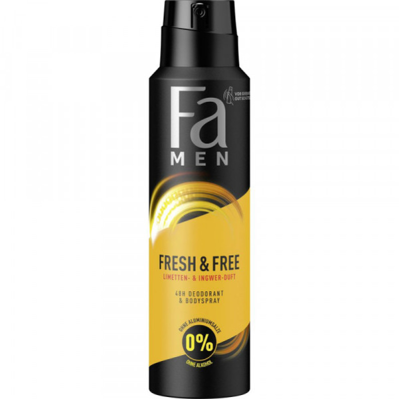 Fa Men Fresh & Free dezodorants ar citronu un ingvera smaržu 150ml