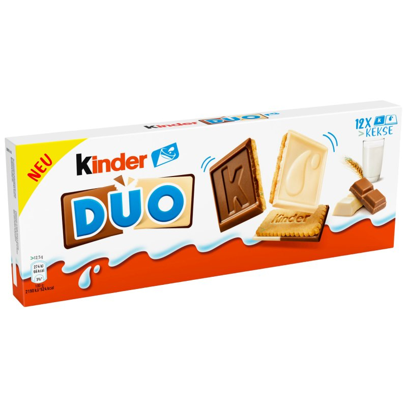 Печенье Kinder Duo с молочным и белым шоколадом 12 шт. 150 г