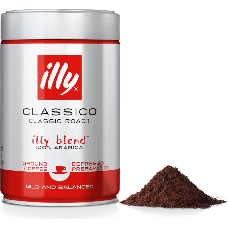 Illy Classico Blend maltā kafija MOKA kafijas kannām 250g