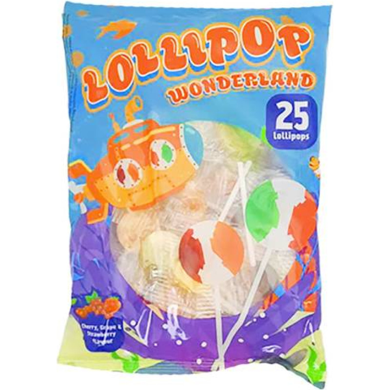 BECKY'S Wonderland assorted flavors flat lollipops (25) 175g