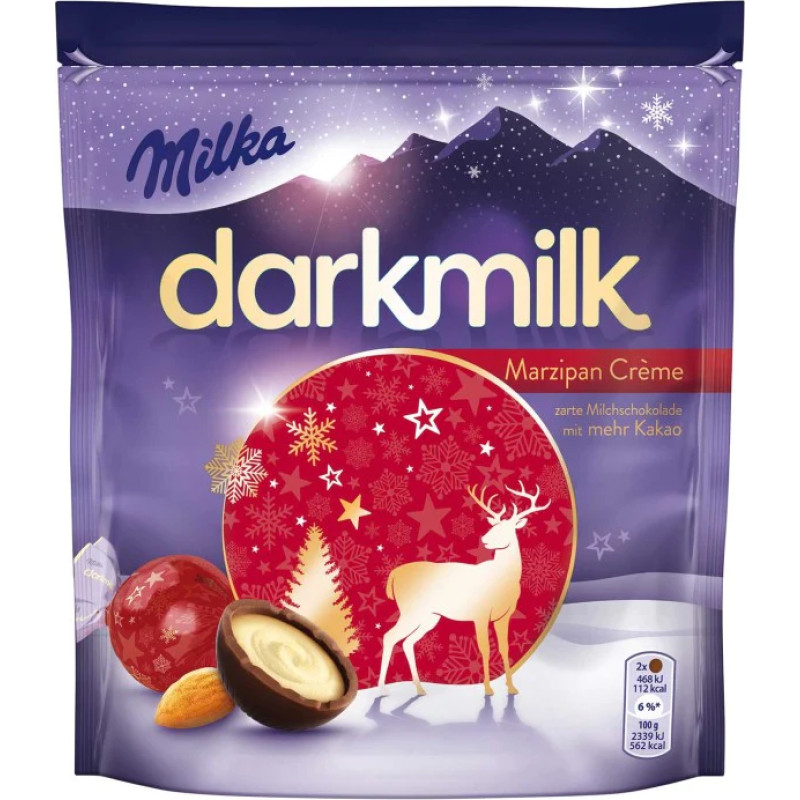 Milka Darkmilk Marzipan Creme Christmas chocolates with marzipan cream 100g