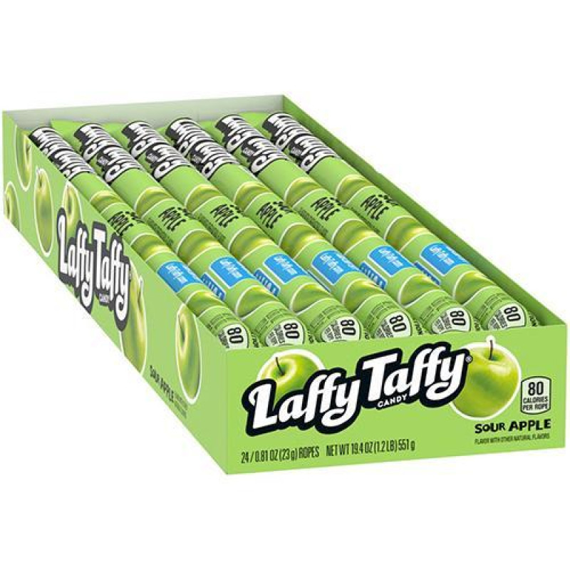 LAFFY TAFFY SOUR APPLE chewy candy with sour apple flavor 23g