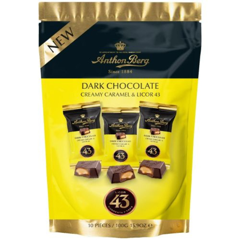 Anthon Berg Licor 43 dark chocolate candies with cream liqueur flavor 100g