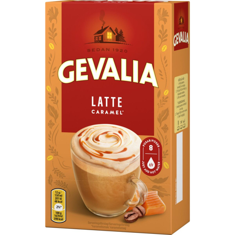 Gevalia Latte pulveris karameļu lattes pagatavošanai x8, 96g