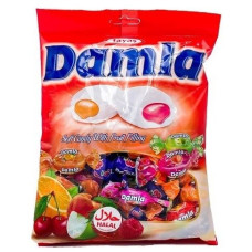 Damla fruit-flavored lollipops with filling 250g