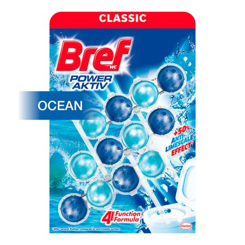 BREF Power Aktiv Ocean tualetes bloks 3x50g