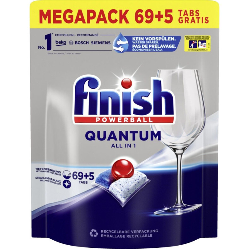 Finish Quantum All in 1 trauku mazgāšanas kapsulas 74x