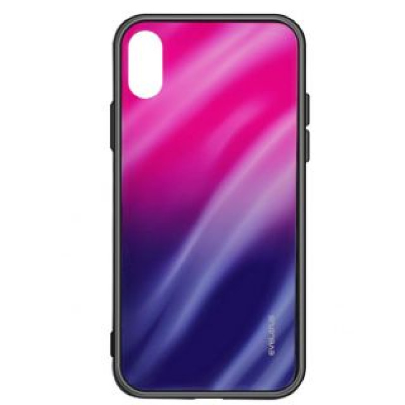 Evelatus Aizmugurējais vāciņš Evelatus Huawei P Smart 2019 Water Ripple Full Color Electroplating Tempered Glass Gradient Pink-Purple