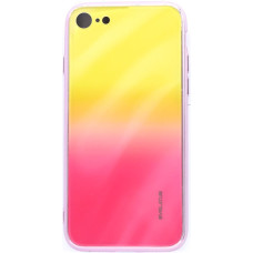 Evelatus Aizmugurējais vāciņš Evelatus - iPhone 7/8/SE2020/SE2022 Water Ripple Full Color Electroplating Tempered Glass Gradient Yellow-Pink