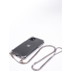 Evelatus Aizmugurējais vāciņš Evelatus Apple iPhone 11 Silicone Transparent with Necklace TPU Strap Silver