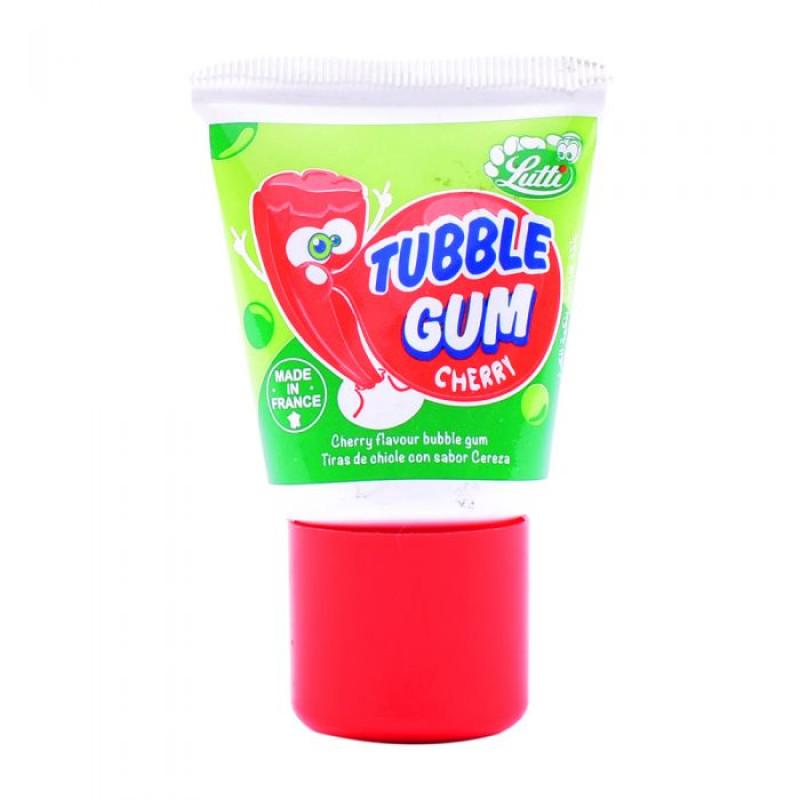 Lutti Tubble cherry flavoured chewing gum in a tube 35g