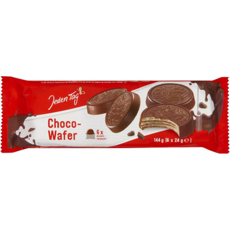 JEDEN TAG Choco Wafer vafeles šokolādes glazūrā 144g