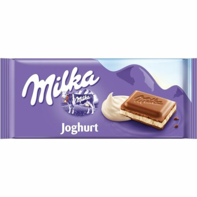 Milka alpine milk chocolate with yogurt cream filling 100g