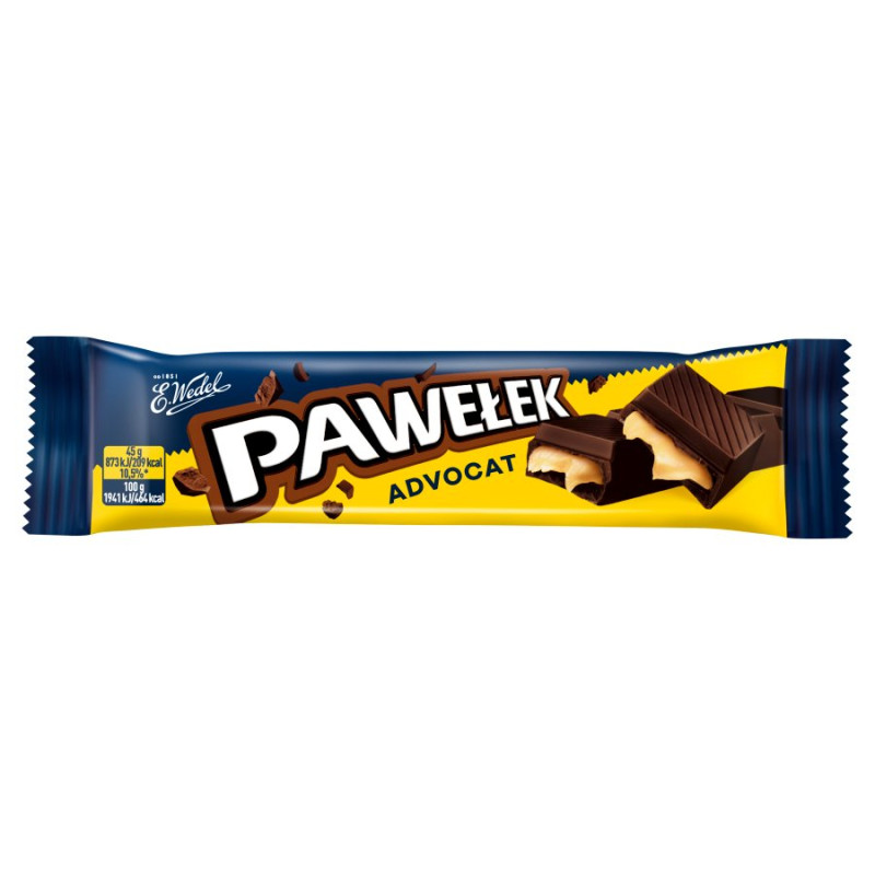 E.Wedel Pawelek Advocat chocolate bar with filling (contains alcohol) 45g