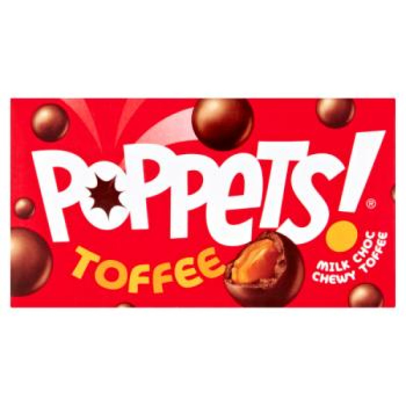 Poppets īrisa konfektes piena šokolādes pārklājumā 39g