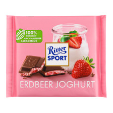 RITTER SPORT chocolate bar with strawberry yogurt filling 100g