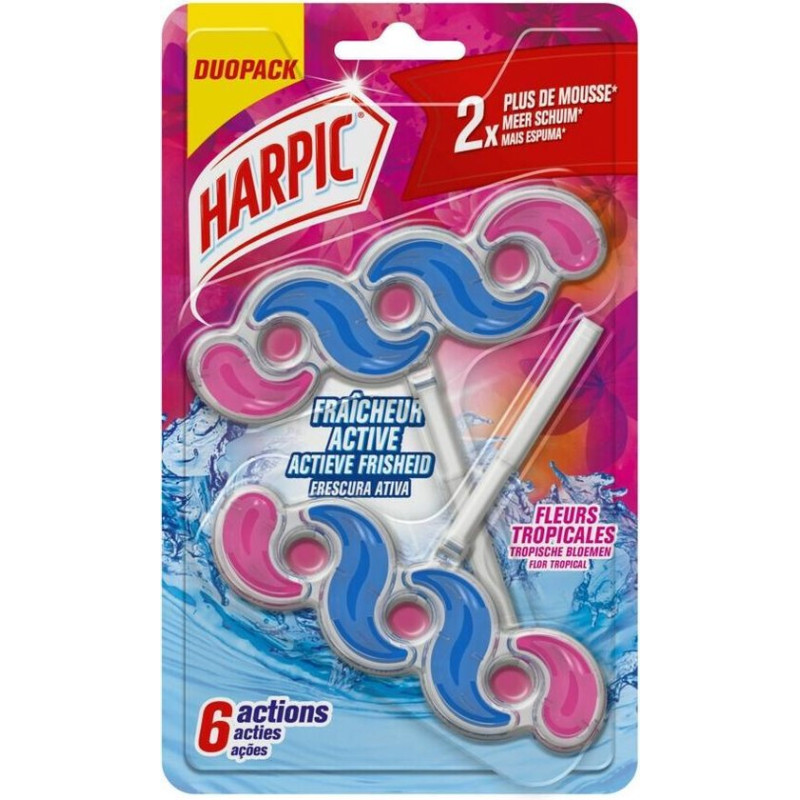 HARPIC Active Fresh tualetes bloks ar tropu smaržu 2x35g