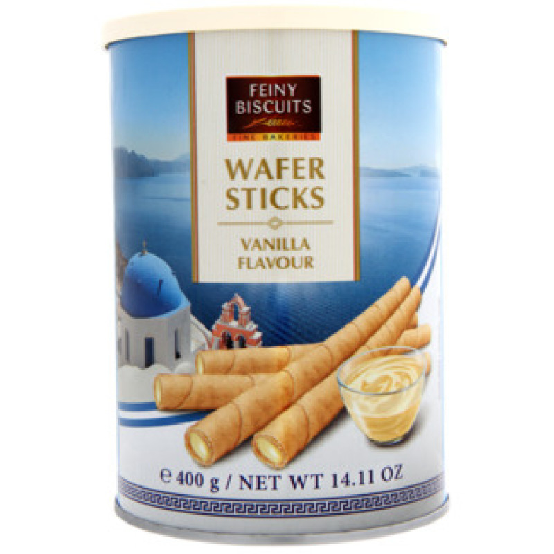 Feiny Biscuits Wafer Sticks Vanilla vafeļu trubiņas ar vaniļas krēmu 400g